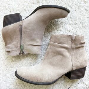 Jessica Simpson Dalisa Beige Suede Western Boho Slouch Neutral Booties 10M